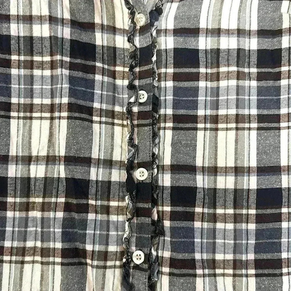 Super Comfy! Girl Krazy Flannel Button Down Long Sleeve Top / Women’s Size Small - Picture 8 of 15